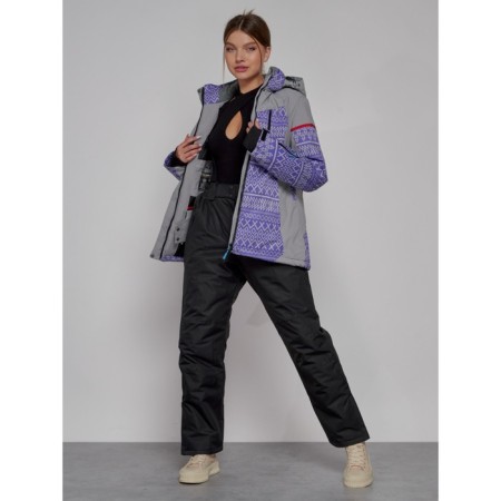 Ski jacket female winter, size 48, purple color-5
