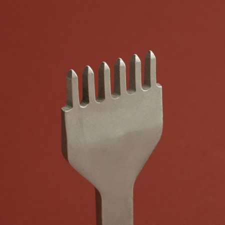 A set of lowercase rhomboid punch for the skin, step = 4 mm, 4 pcs, nickel color-6