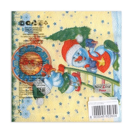New Year's napkins Paper Fresco "Snowmen-Chassis", 2 layers, 33*33 cm, 20 sheets-2