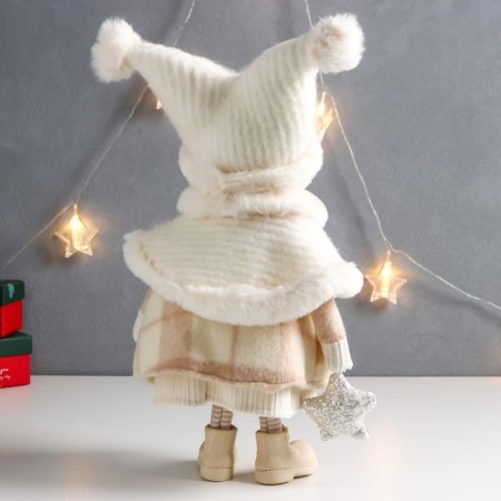 Interior doll "Baby in a coat and a hat with an asterisk" 24x14x43 cm-3