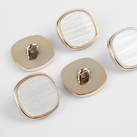 A set of plastic buttons on the leg, d = 23 mm, 5 pcs, white color-1
