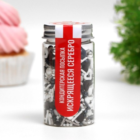 Confectionery Sprinking "Sparking Silver", 50 g-1