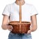 Wicker basket, 30x25x12/37 cm, bamboo, vine mix