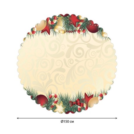 The tablecloth “New Year's ornaments”, round, Saten, d = 150 cm-1