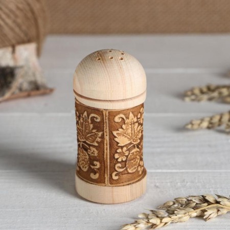 Solonka "Tick" (salt), 4x9 cm, birch bark-1