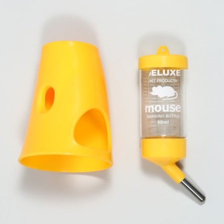 Drill 80 ml with a duma base for small rodents, 8 x 8 x 16.5 cm, yellow-1