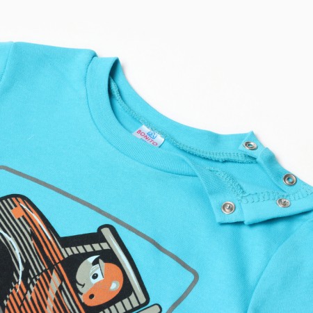 Longslit for a boy, turquoise color, height 92 cm-1