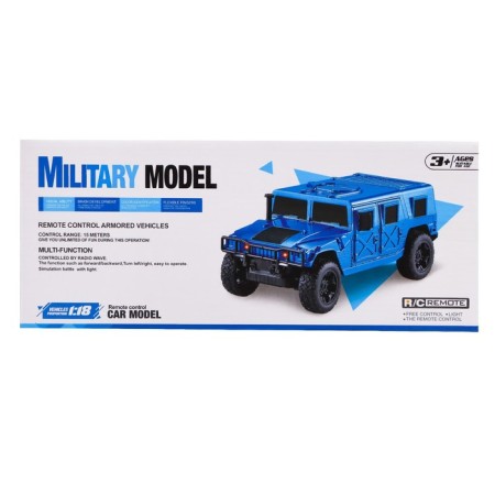 Radio -controlled jeep "Hamer", light, works from batteries, 1:18, blue color-5