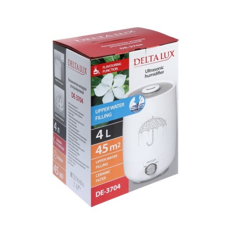 Air humidifier DELTA Lux De-3704, ultrasound, 30 W, 4 l, up to 45 m2, aroma, white-6