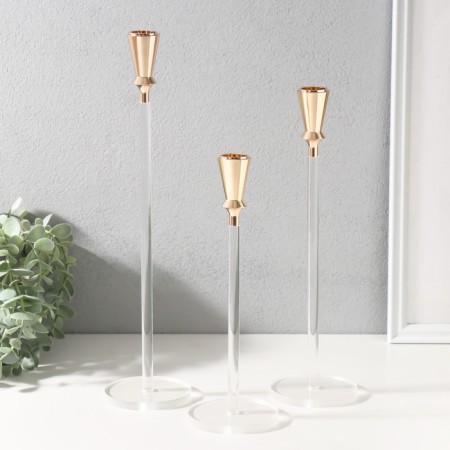 Climber Metal, Acrylic "Montorod" set 3 pcs 7x7x15, 7x7x18, 7x7x21.5 cm-1