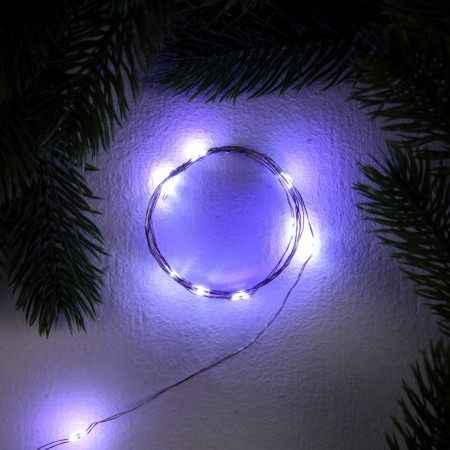 Garland “thread” 1 m dew, ip20, silver thread, 10 LED, white glow, 3 modes, AG13x3