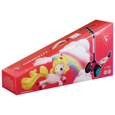 Graffiti scooter "Unicorns", Pu Pu 110/75 mm, ABEC 7, Pink Color-5