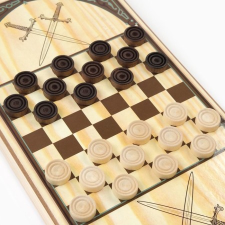 Backgammon "Hunters on a halt", wooden board 50 x 50 cm, with a field for playing checkers-2