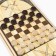Backgammon "Hunters on a halt", wooden board 50 x 50 cm, with a field for playing checkers