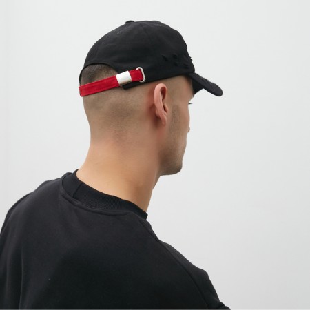 Baseball cap with cuts Minaku Black color, river 58-3