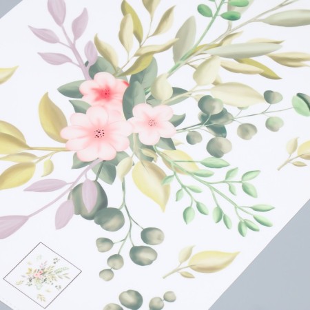 Sticker Plastic Interior color "composition Greens with pink colors" 30x45 cm-2
