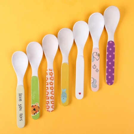 Spoon for feeding, bamboo, color mix-13