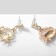 Emall earrings "crayfish", black and white color in gold