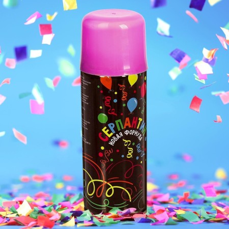 New Year's spray "Serpentine", 250 ml., Pink color, for the New Year-1