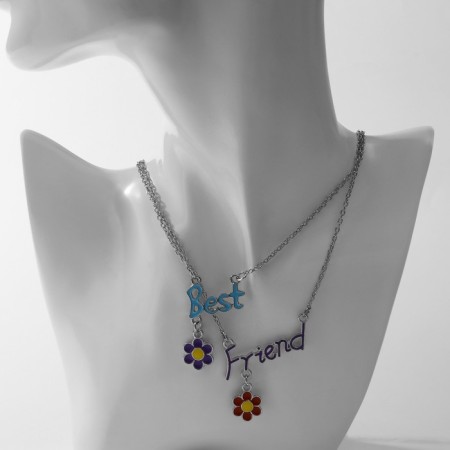 Best Friends “Uzolnutors” pendants, flowers, colored in silver, 45 cm-3