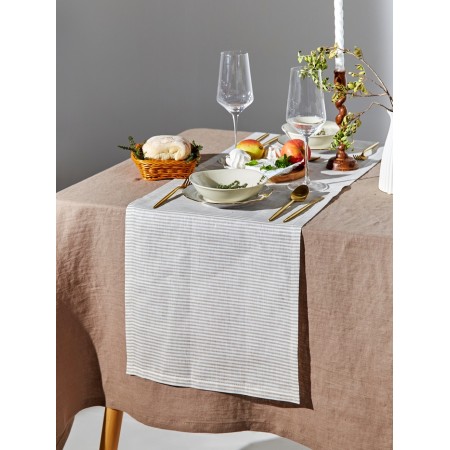 The path to the Ethel StraightForward 40 × 146 cm, flax 100%, 180 g/m², white/gray-1
