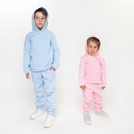 Costume for a girl (sweatshirt, trousers) is laid down, the color is light pink, height 86 cm-2