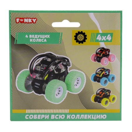Friction Funky Toys Flood "Cricking", with a print and yellow wheels, 4x4-2