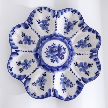 Easter egg plate, 22 cm, gzhel-2