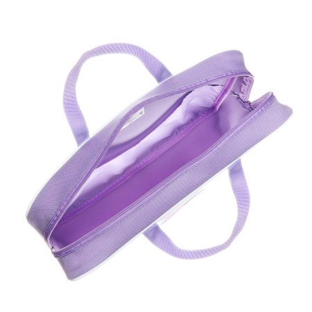 Folder with handles textile A4, 350 x 265 x 75 mm, insert transparent frost-resistant polymer, with inner pocket, PMD 4-84 "Bear on Lilac"-4