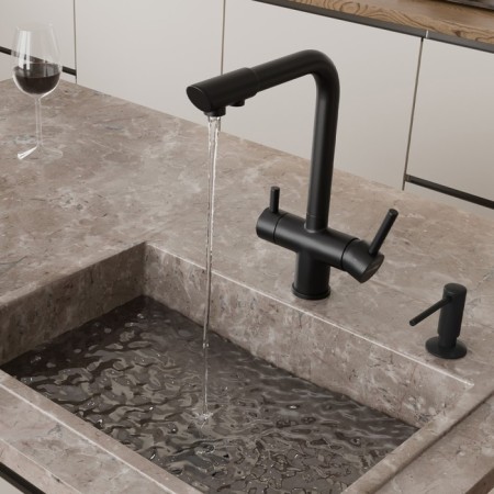 Kitchen mixer Wasserkraft A8367, double -leaf, with access to drinking, black-8