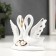 Souvenir ceramics "Two white swan with hearts" with gold 13 cm