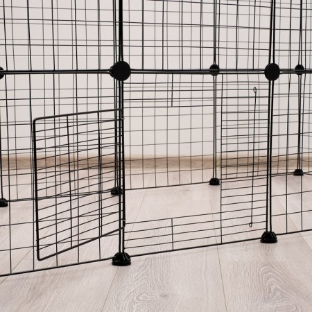 Coaters 24 sections, metal, black, 210 x 210 x 35 cm, (35 x 35 cm link)-2