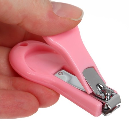 Children's manicure set (scissors, kniper, saw, tweezers), pink color-8