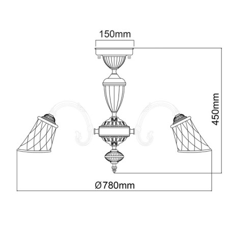 Ariadne chandelier, size 78x45x78 cm, 320W 8xe14 IP 20-5
