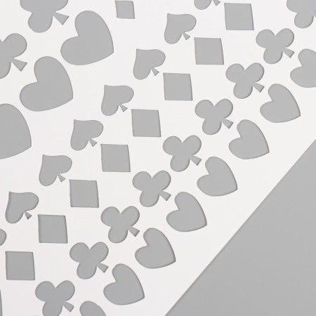 Plastic stencil "Card suits", 16x24 cm-2