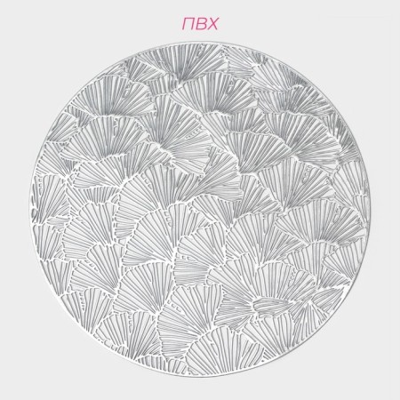 Set of serving napkins on the table "Fan", d = 38 cm, 4 pcs, silver color-1