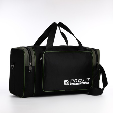 Road bag on lightning, 3 outer pockets, long belt, black color/hack
