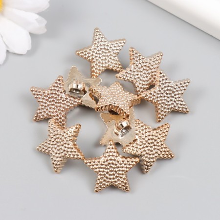 Button plastic for creativity "Texture star" gold 2.2x2.2x1 cm-2