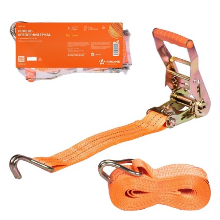 Cargo fastening belt with a ratchet 10 m, 2 t airline as-t-07