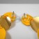 Earrings Metal "Azelia" circles, trio, yellow color in gold