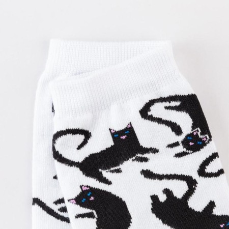 Women's socks minku "cats", white color, size 36-37 (23 cm)-1