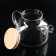 Tea kit on an eco wooden stand, 7 items: glass kettle with a sieve 900 ml, mugs 6 pcs, 100 ml