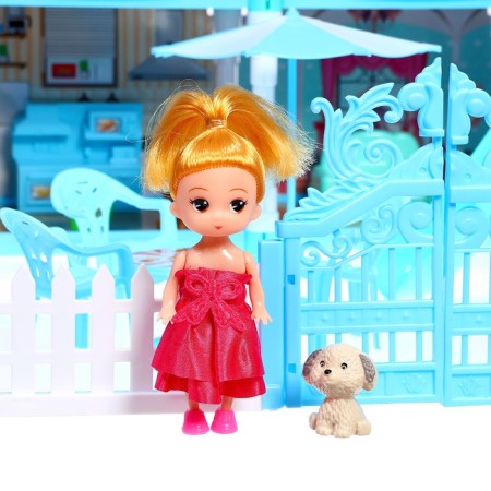 House for dolls "Winter Palace" with a doll, pets and accessories-6
