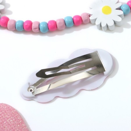 Set of children's "chosen" 3 objects: hairpin, beads, bracelet, chamomile flowers, colored-3