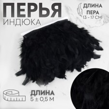 Tesma with feathers turkey, 13-17 cm, 5 ± 0.5 m, black color