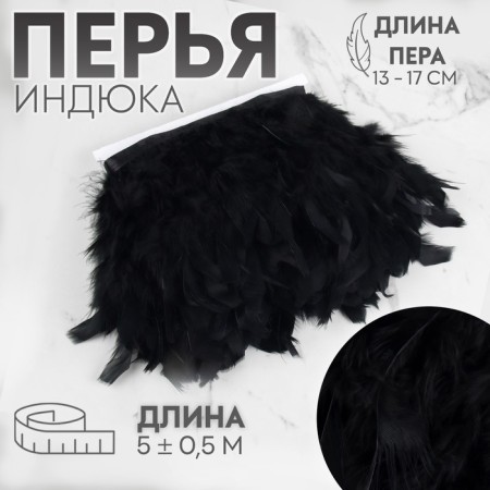 Tesma with feathers turkey, 13-17 cm, 5 ± 0.5 m, black color