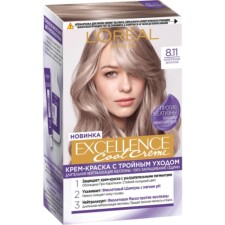 Hair Cream L’Oreal Excellence Cool Creme, tone 8.11 Ultrapepela light blonde