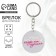 Acrylic keychain with a joke "is difficult to be modest", diam. 4.5 cm