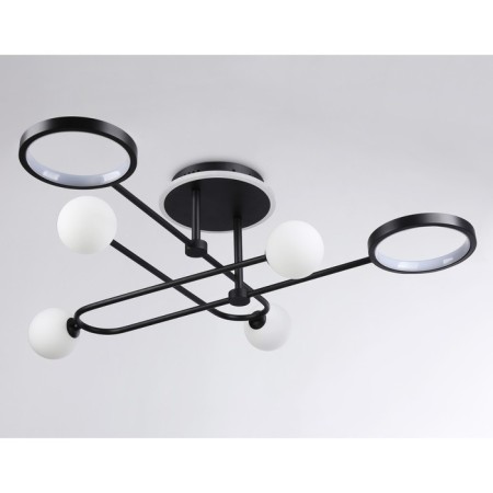 LED ceiling LED with a change of lamp and control panel Ambrella Light, Linetech, FL66232, G9, 48 W, 3600LUM, 3000-6400K, Black Black, White matte-5