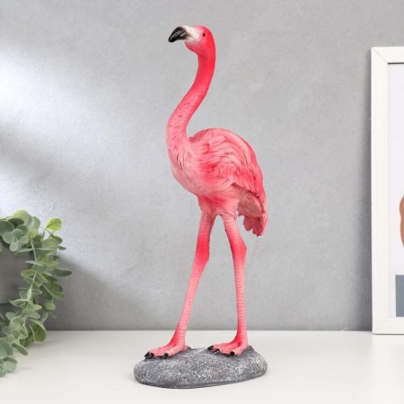 Polystone souvenir "Pink flamingos on stone" MIX 35.5x14x10.5 cm-4